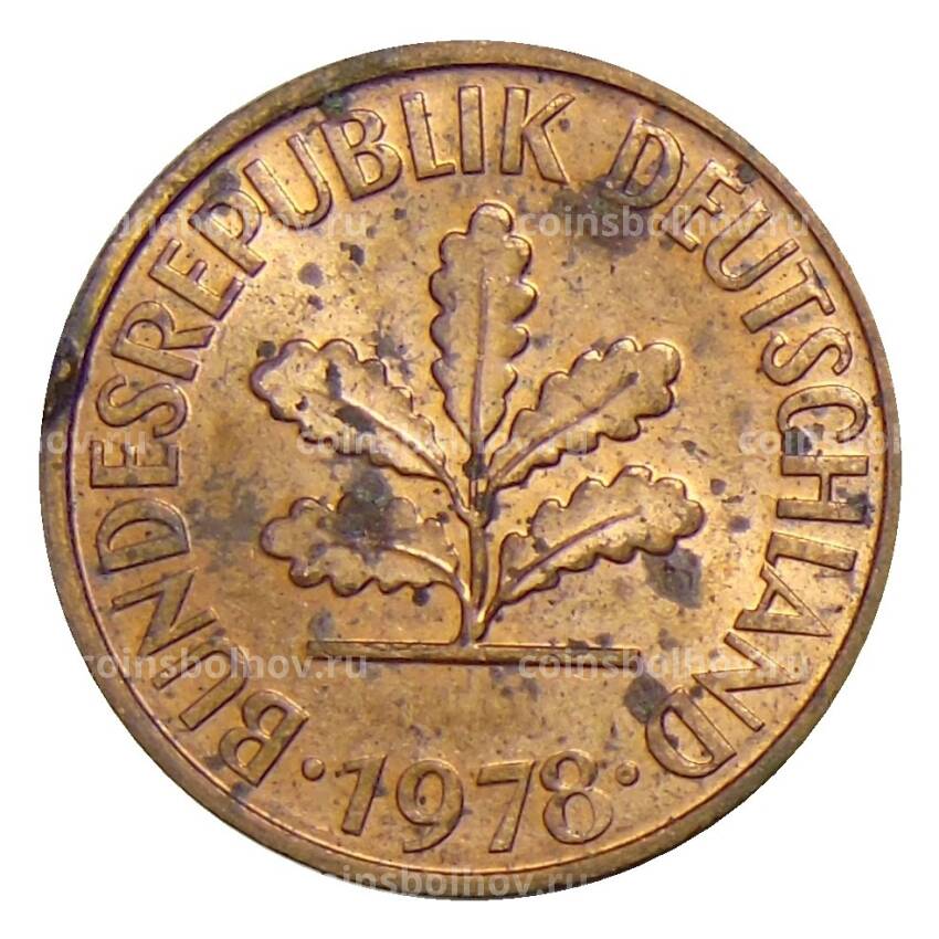 Монета 2 пфеннига 1978 года F Германия