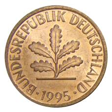 Монета 2 пфеннига 1995 года G Германия (аверс)