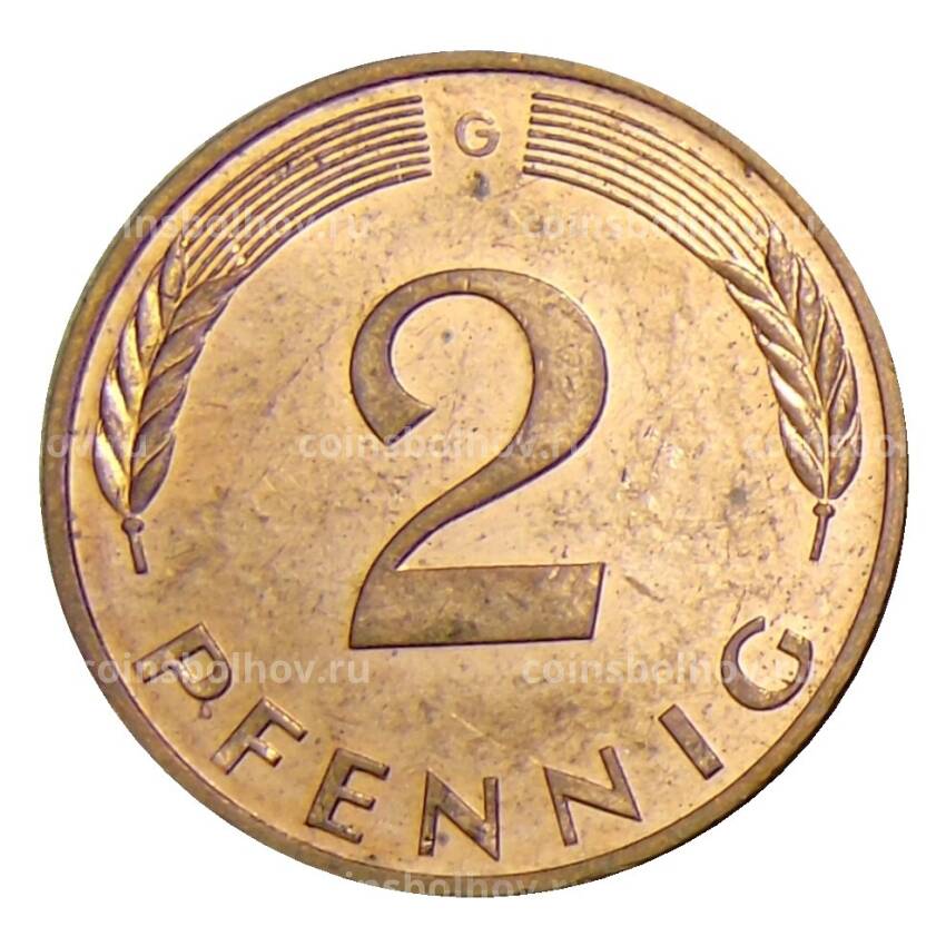 Монета 2 пфеннига 1995 года G Германия (вид 2)