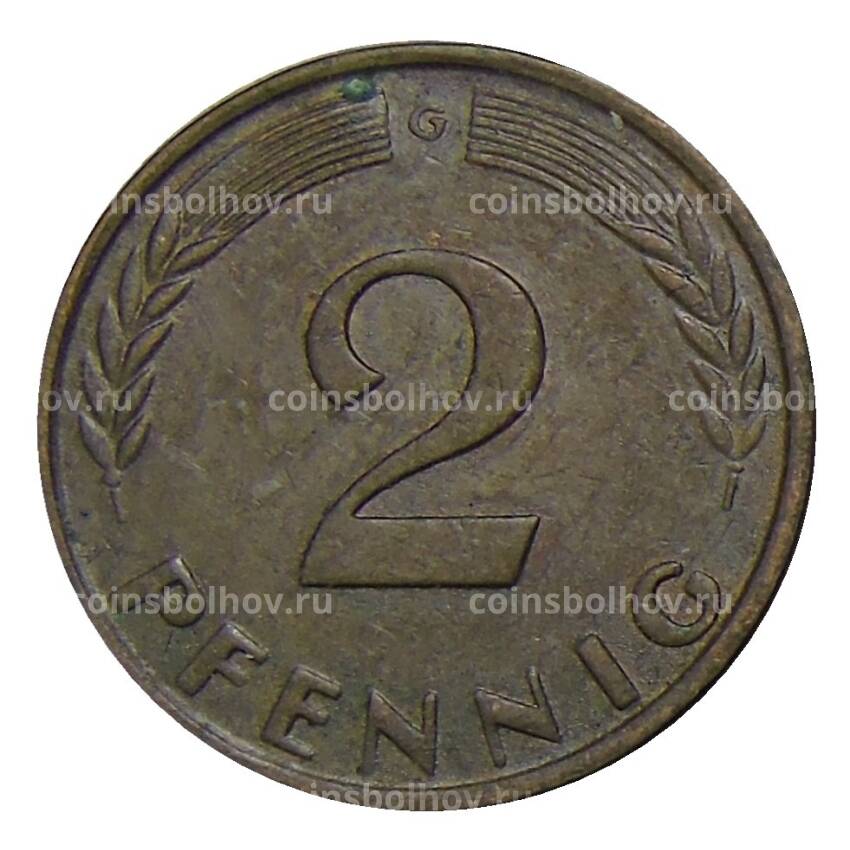 Монета 2 пфеннига 1960 года G Германия (вид 2)