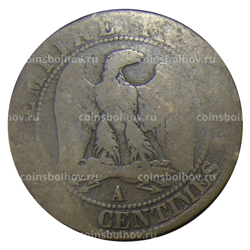 Монета 5 сантимов 1853 года А Франция (вид 2)