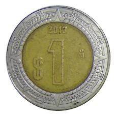 Монета 1 песо 2013 года Мексика (аверс)