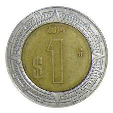 Монета 1 песо 2014 года Мексика (аверс)