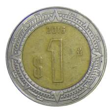 Монета 1 песо 2016 года Мексика (аверс)