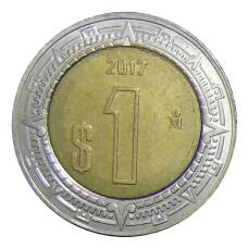 Монета 1 песо 2017 года Мексика (аверс)