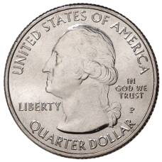 Монета 25 центов (1/4 доллара) 2020 года P США Национальные парки — №54 Национальный исторический парк Марш-Биллингс-Рокфеллер (реверс)