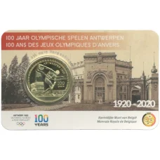 Монета 2,5 евро 2020 года Бельгия — 100 лет проведению Олимпийских игр в Антверпене (в блистере) (аверс)