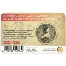 Монета 2,5 евро 2020 года Бельгия — 100 лет проведению Олимпийских игр в Антверпене (в блистере) (реверс)