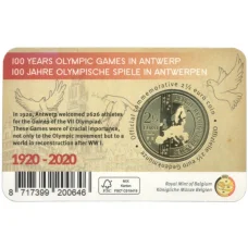 Монета 2,5 евро 2020 года Бельгия — 100 лет проведению Олимпийских игр в Антверпене (в блистере) (реверс)