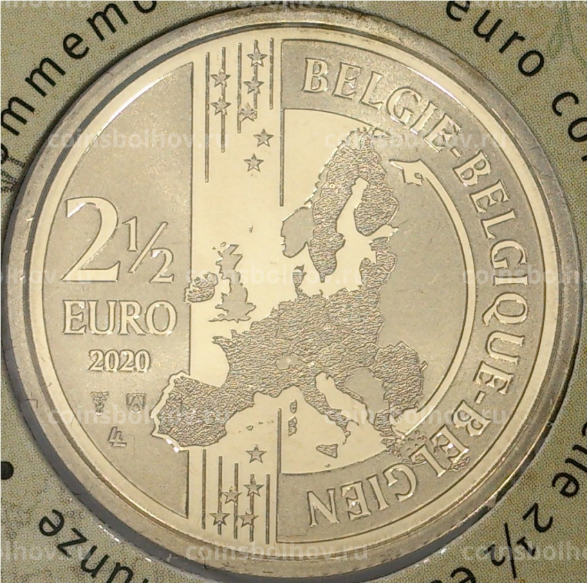 Монета 2,5 евро 2020 года Бельгия — 100 лет проведению Олимпийских игр в Антверпене (в блистере) (вид 4)