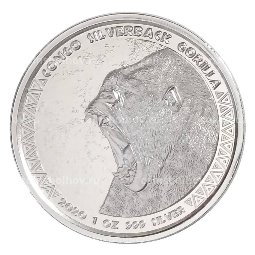 Монета 5000 франков 2020 года Конго — Горилла