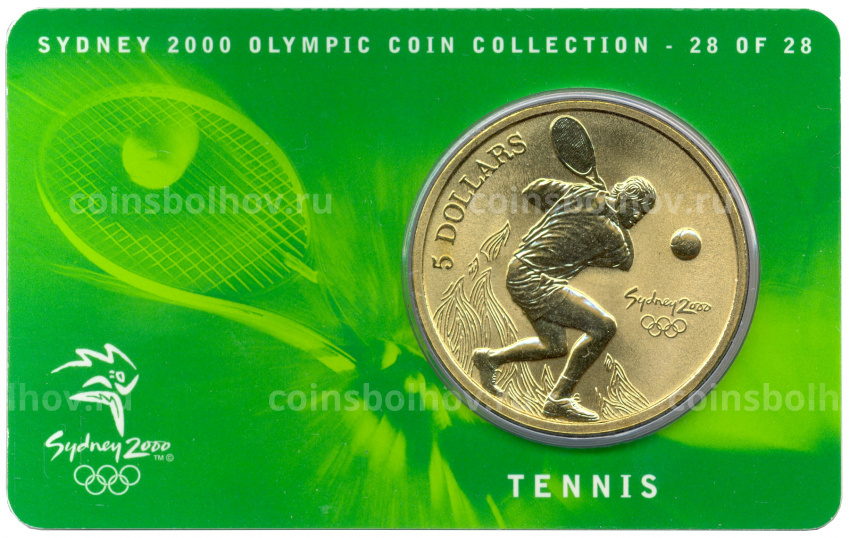 Монета 5 долларов 2000 года Австралия «XXVII летние Олимпийские игры в Сиднее — Теннис» (в блистере) (вид 3)