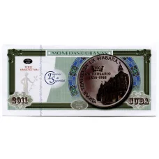 Сувенирная банкнота 2011 года Куба — Монеты Кубы (аверс)