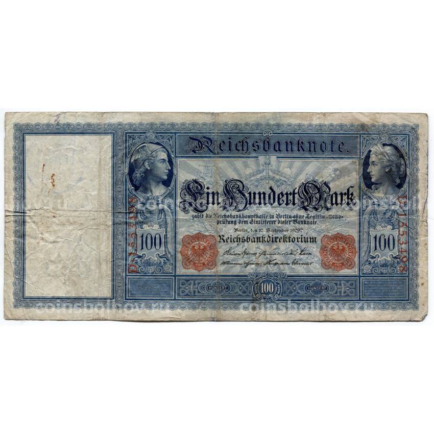 Банкнота 100 марок 1909 года Германия