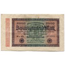 Банкнота 20000 марок 1923 года Германия