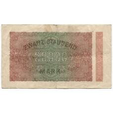Банкнота 20000 марок 1923 года Германия (вид 2)