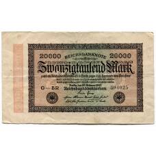 Банкнота 20000 марок 1923 года Германия