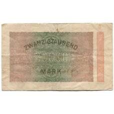 Банкнота 20000 марок 1923 года Германия (вид 2)