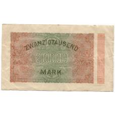 Банкнота 20000 марок 1923 года Германия (вид 2)