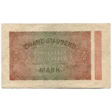Банкнота 20000 марок 1923 года Германия (вид 2)