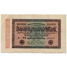 Банкнота 20000 марок 1923 года Германия