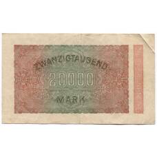 Банкнота 20000 марок 1923 года Германия (вид 2)
