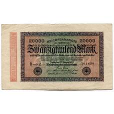 Банкнота 20000 марок 1923 года Германия