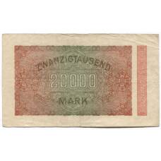 Банкнота 20000 марок 1923 года Германия (вид 2)