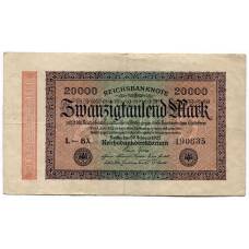 Банкнота 20000 марок 1923 года Германия
