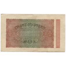 Банкнота 20000 марок 1923 года Германия (вид 2)