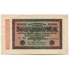 Банкнота 20000 марок 1923 года Германия