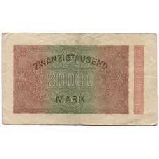 Банкнота 20000 марок 1923 года Германия (реверс)