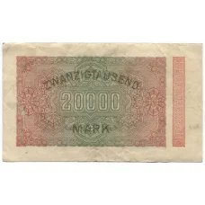 Банкнота 20000 марок 1923 года Германия (вид 2)