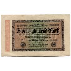 Банкнота 20000 марок 1923 года Германия