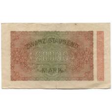 Банкнота 20000 марок 1923 года Германия (вид 2)