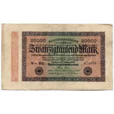 Банкнота 20000 марок 1923 года Германия