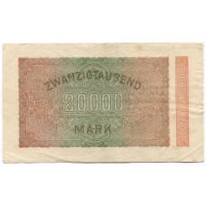 Банкнота 20000 марок 1923 года Германия (вид 2)