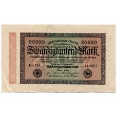 Банкнота 20000 марок 1923 года Германия