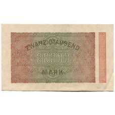 Банкнота 20000 марок 1923 года Германия (вид 2)
