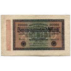 Банкнота 20000 марок 1923 года Германия