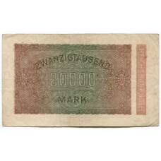 Банкнота 20000 марок 1923 года Германия (вид 2)