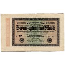 Банкнота 20000 марок 1923 года Германия