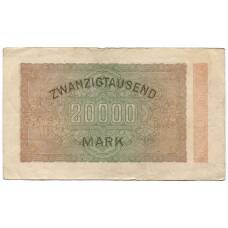 Банкнота 20000 марок 1923 года Германия (вид 2)