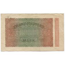 Банкнота 20000 марок 1923 года Германия (вид 2)