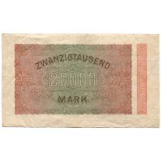 Банкнота 20000 марок 1923 года Германия (вид 2)