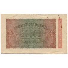 Банкнота 20000 марок 1923 года Германия (вид 2)