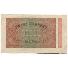 Банкнота 20000 марок 1923 года Германия (вид 2)