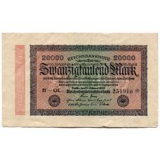 Банкнота 20000 марок 1923 года Германия
