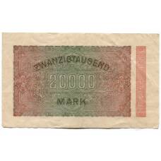 Банкнота 20000 марок 1923 года Германия (вид 2)