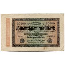 Банкнота 20000 марок 1923 года Германия
